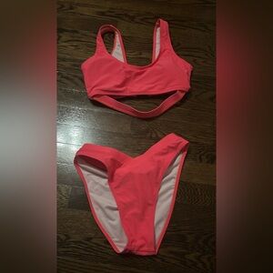 Hot pink bikini!
